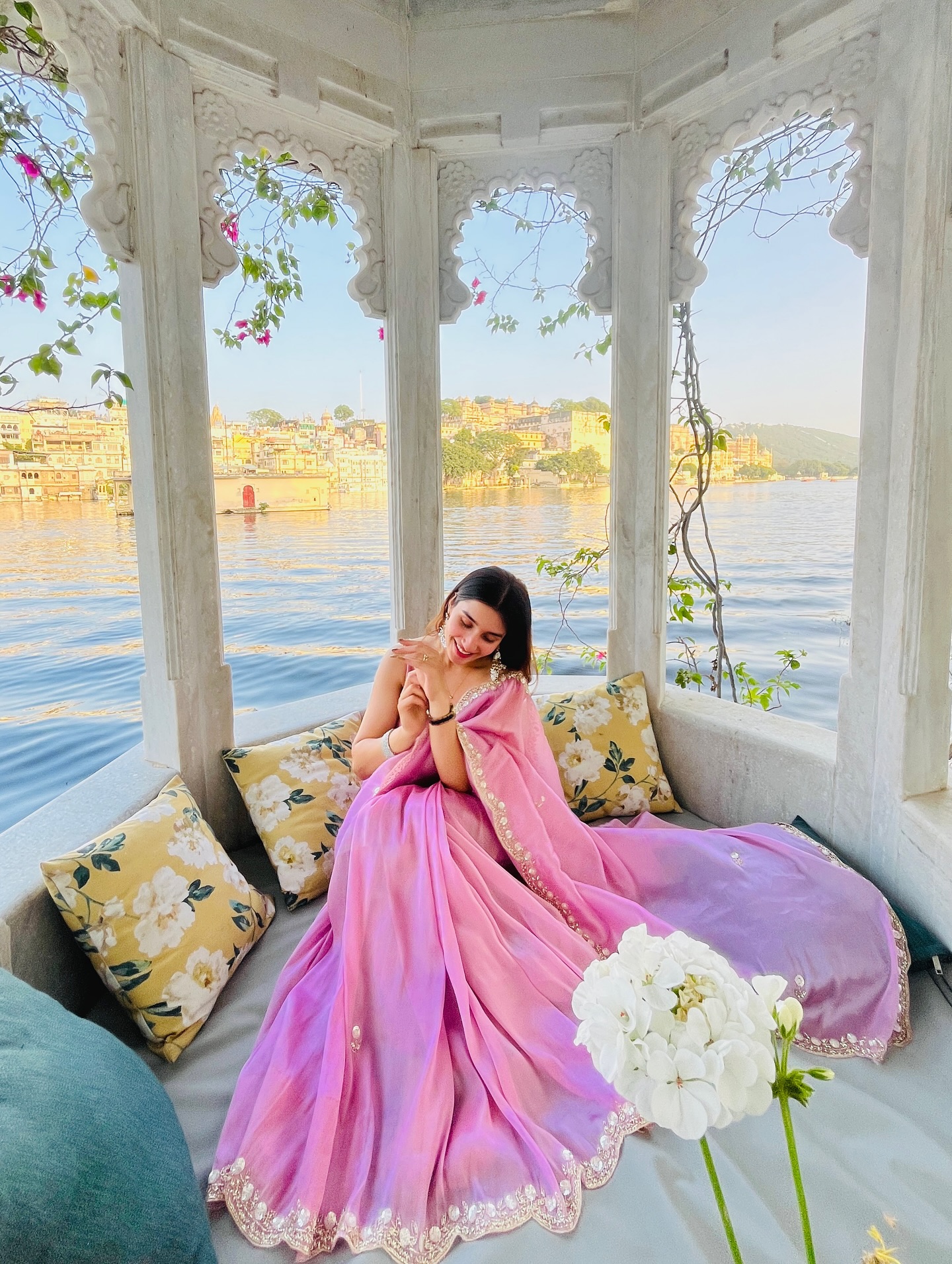 Pink chiffon saree, Udaipur